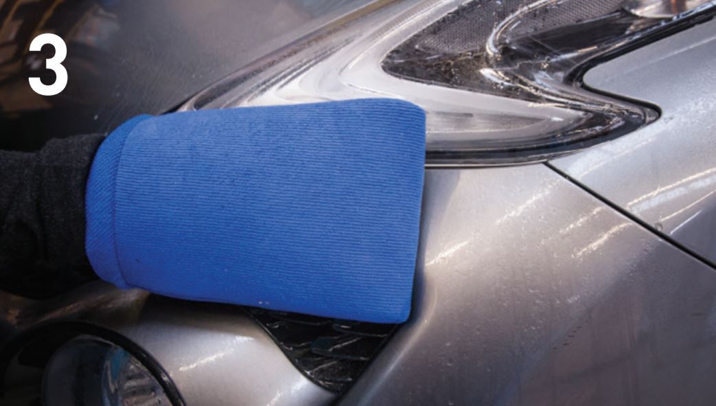 wipe with norton clay glove