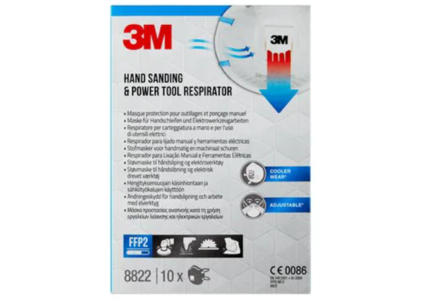 3M Hand Sanding & Power Tool Respirator FFP2 Valved 8822