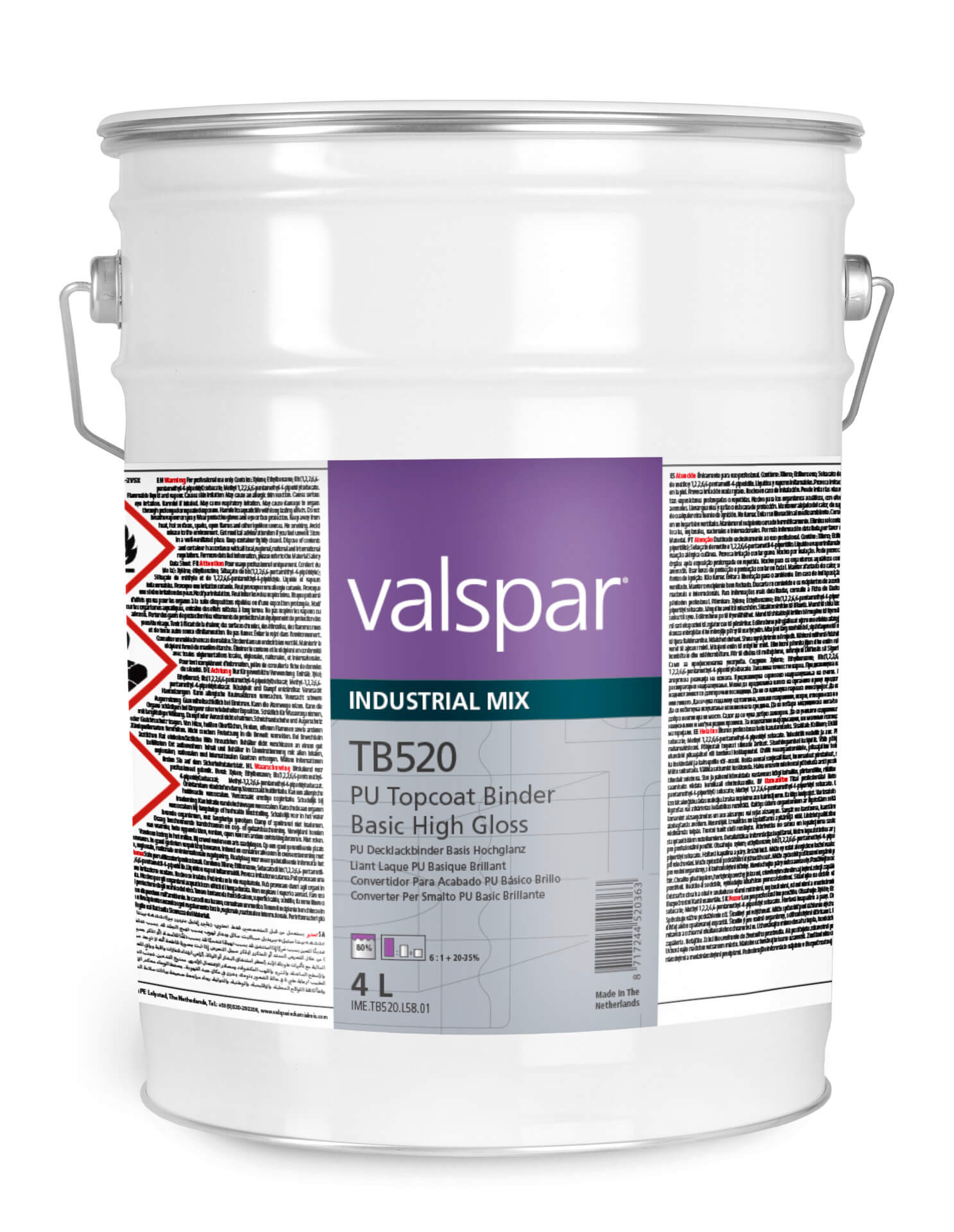 Tb520 Pu Topcoat Binder Basic Brillant Élevé