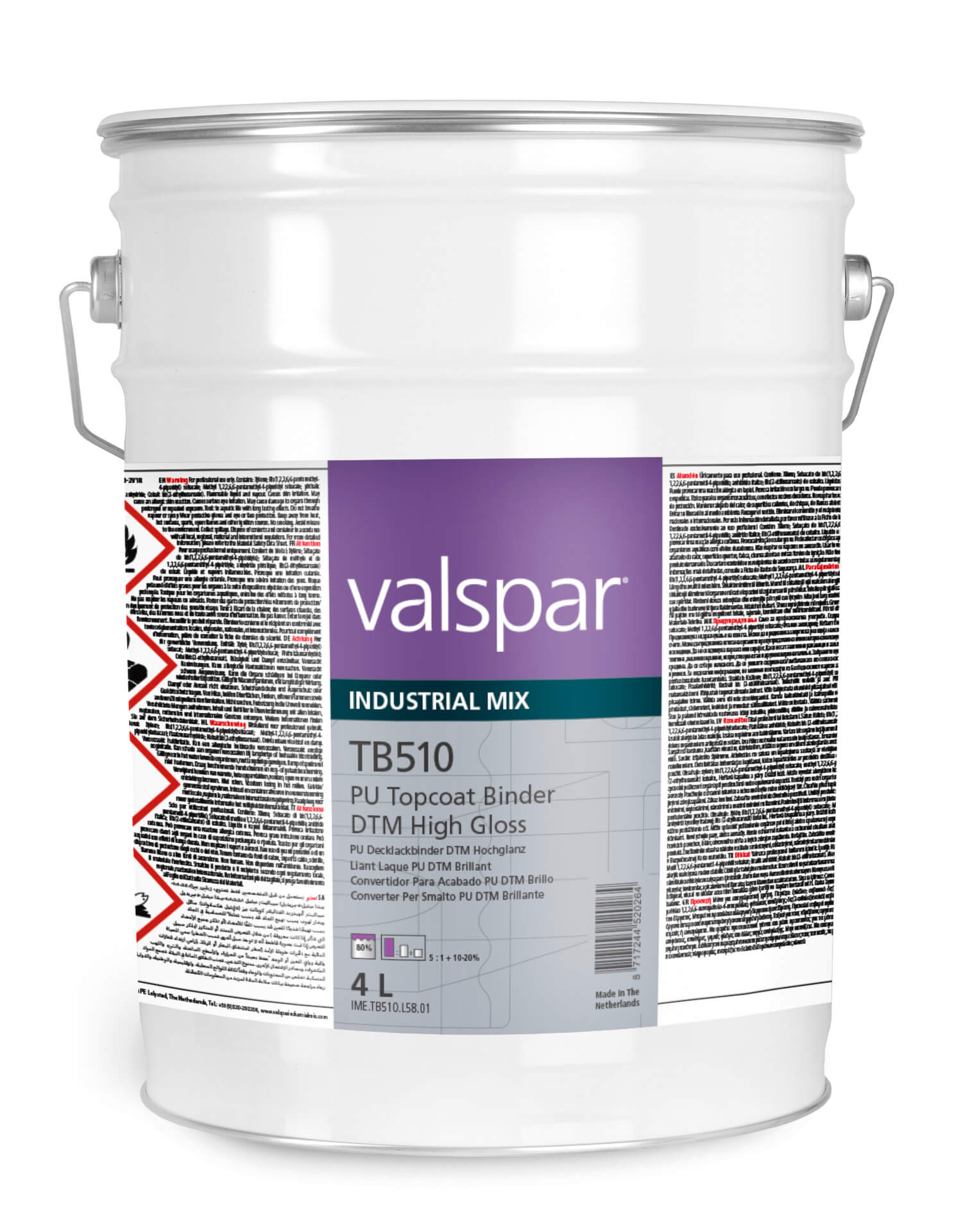 Tb510 Pu Topcoat Binder Dtm Højglans
