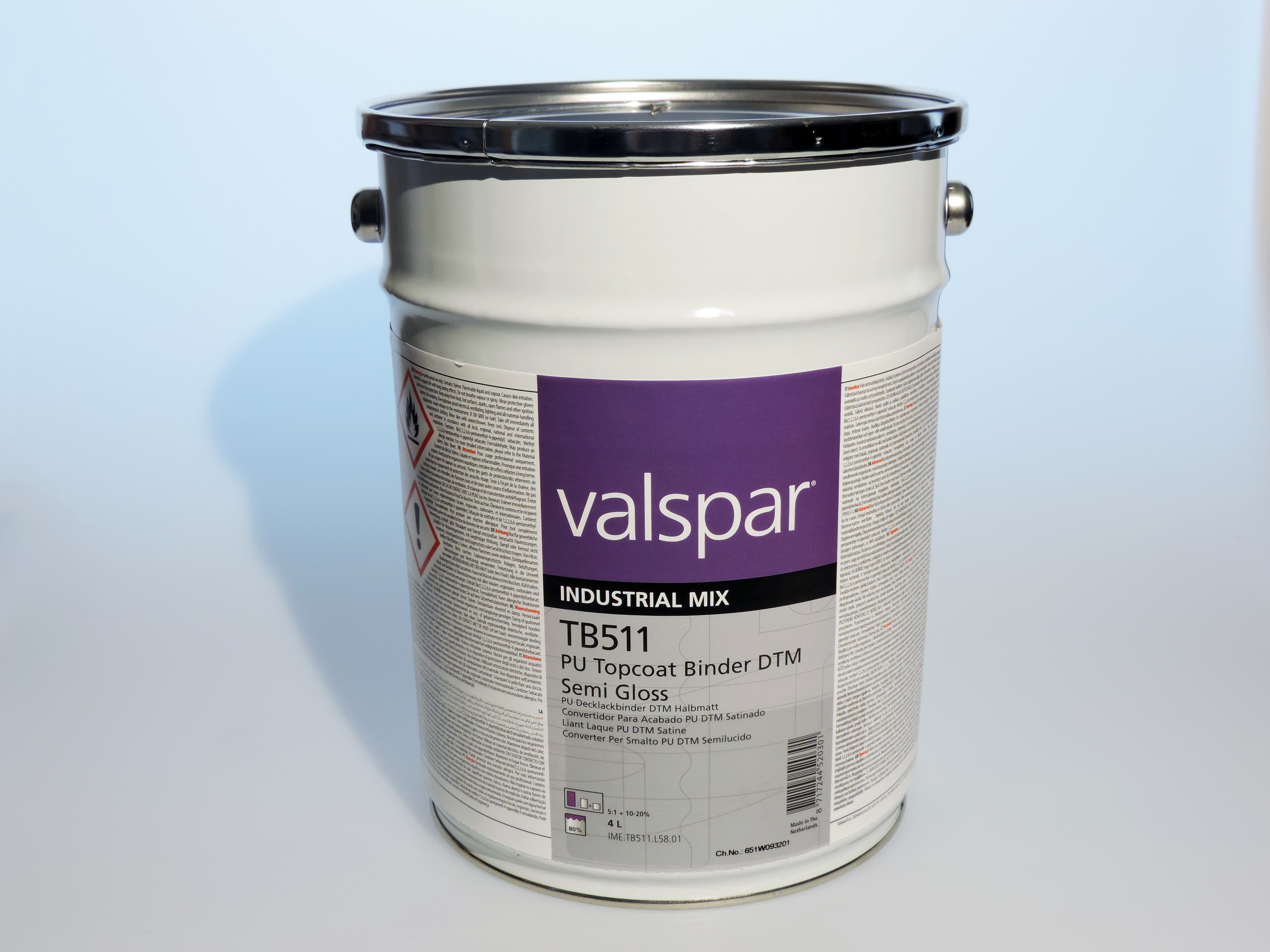 Tb511 Pu Topcoat Binder Dtm Semi-Brillant